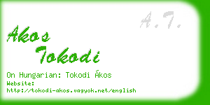 akos tokodi business card